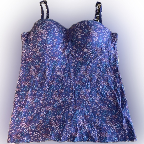 lei Tops - Floral Bustier spaghetti strap cami tank top